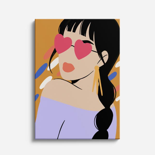 cuadro canvas ilustracion humana corazon lavanda estilo contemporaneo