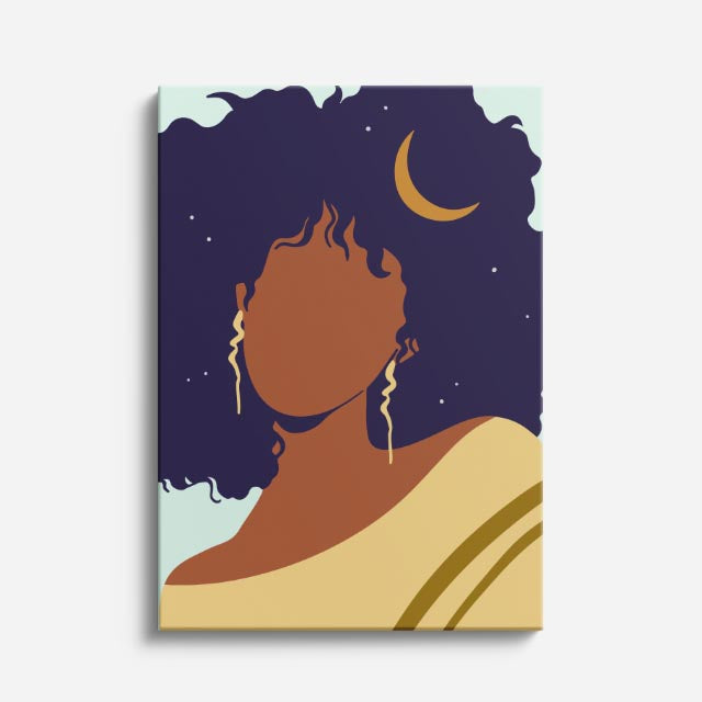 cuadro canvas ilustracion humana noche curly estilo contemporaneo