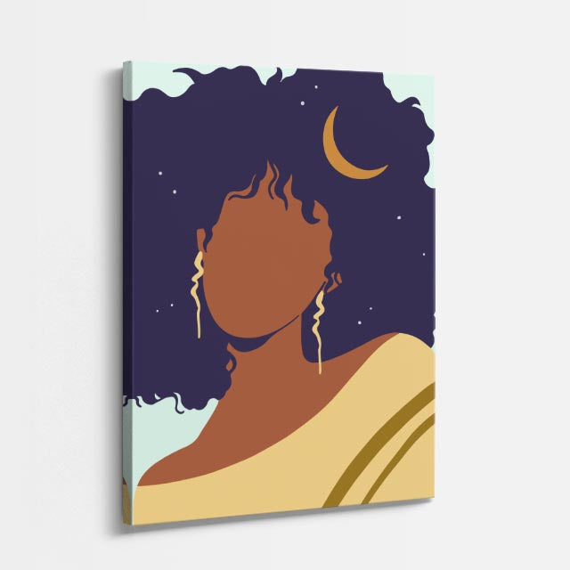 cuadro canvas ilustracion humana noche curly estilo contemporaneo