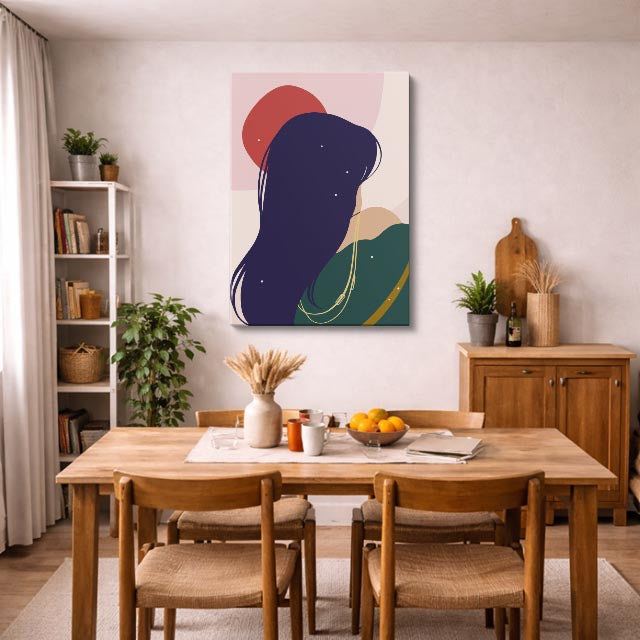 cuadro canvas ilustracion humana luna serena estilo contemporaneo