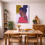 cuadro canvas ilustracion humana perfil arena estilo contemporaneo