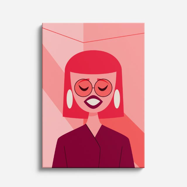 cuadro canvas ilustracion humana sonrisa rubi estilo contemporaneo