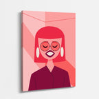 cuadro canvas ilustracion humana sonrisa rubi estilo contemporaneo