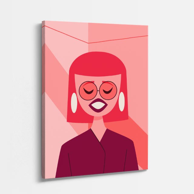 cuadro canvas ilustracion humana sonrisa rubi estilo contemporaneo