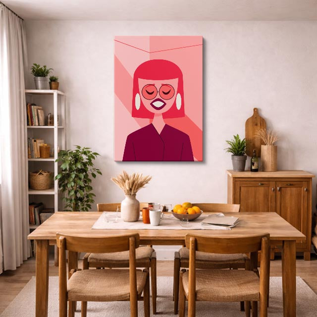 cuadro canvas ilustracion humana sonrisa rubi estilo contemporaneo