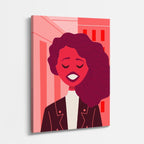 cuadro canvas ilustracion humana risa carmesi estilo contemporaneo