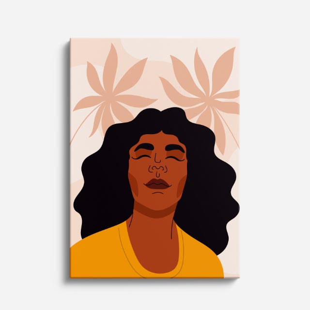 cuadro canvas ilustracion humana aura terracota estilo contemporaneo