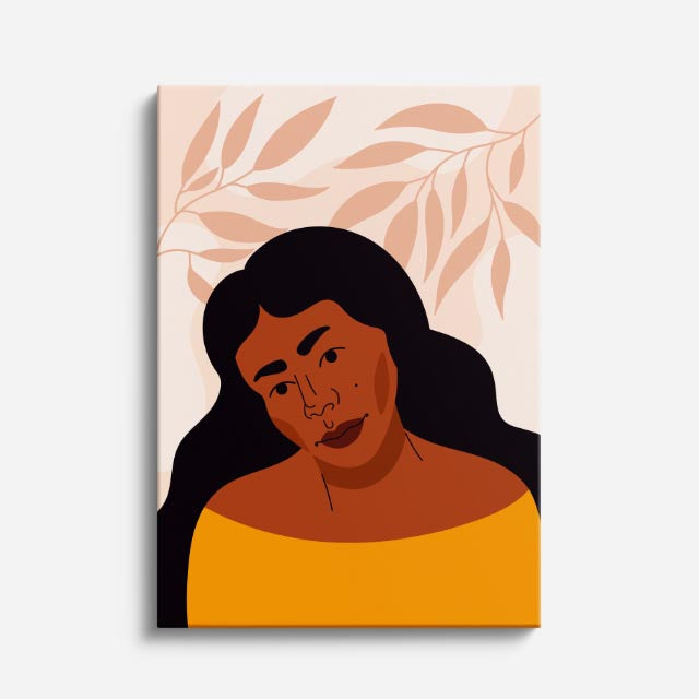 cuadro canvas ilustracion humana melena ambar estilo contemporaneo