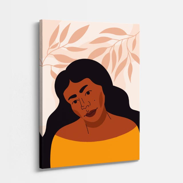 cuadro canvas ilustracion humana melena ambar estilo contemporaneo