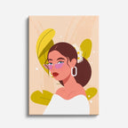 cuadro canvas ilustracion humana perfil botanico estilo contemporaneo