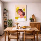 cuadro canvas ilustracion humana perfil botanico estilo contemporaneo