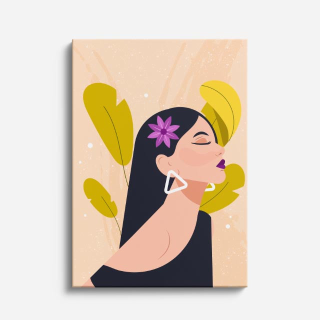 cuadro canvas ilustracion humana lirio en perfil estilo contemporaneo