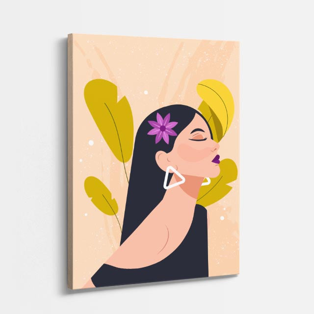 cuadro canvas ilustracion humana lirio en perfil estilo contemporaneo