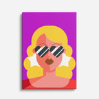 cuadro canvas ilustracion humana rubia neon estilo contemporaneo