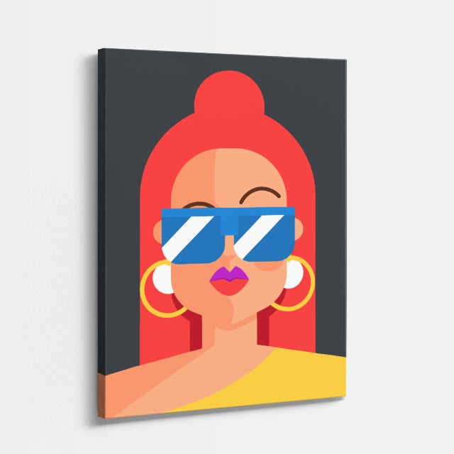 cuadro canvas ilustracion humana rojo electrico estilo contemporaneo