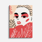 cuadro canvas ilustracion humana mirada carmin estilo contemporaneo