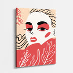 cuadro canvas ilustracion humana mirada carmin estilo contemporaneo