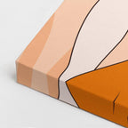 cuadro canvas ilustracion humana vestido mostaza estilo contemporaneo