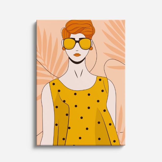 cuadro canvas ilustracion humana lentes de sol estilo contemporaneo