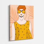cuadro canvas ilustracion humana lentes de sol estilo contemporaneo