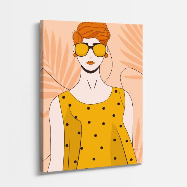 cuadro canvas ilustracion humana lentes de sol estilo contemporaneo