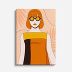 cuadro canvas ilustracion humana chic mandarina estilo contemporaneo