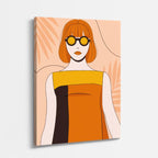 cuadro canvas ilustracion humana chic mandarina estilo contemporaneo