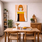 cuadro canvas ilustracion humana chic mandarina estilo contemporaneo