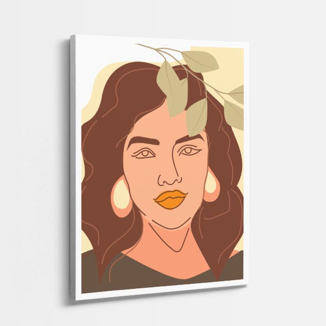 cuadro canvas ilustracion humana rostro canela estilo contemporaneo