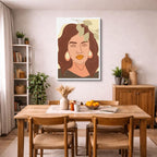 cuadro canvas ilustracion humana rostro canela estilo contemporaneo