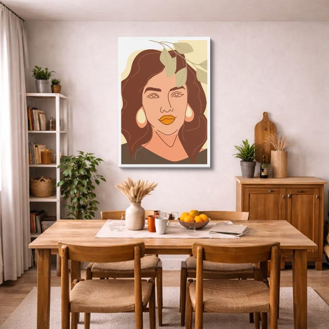 cuadro canvas ilustracion humana rostro canela estilo contemporaneo