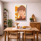 cuadro canvas ilustracion humana aro arena estilo contemporaneo