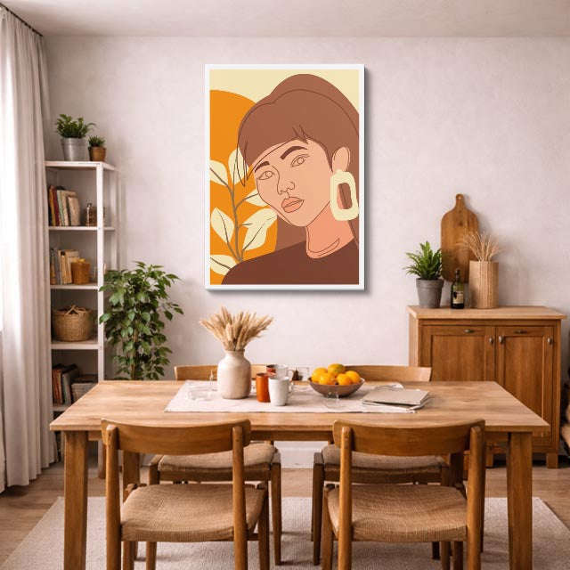 cuadro canvas ilustracion humana aro arena estilo contemporaneo