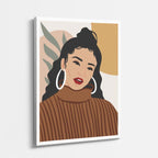 cuadro canvas ilustracion humana trenza canela estilo contemporaneo