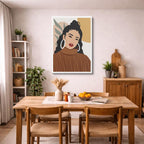 cuadro canvas ilustracion humana trenza canela estilo contemporaneo
