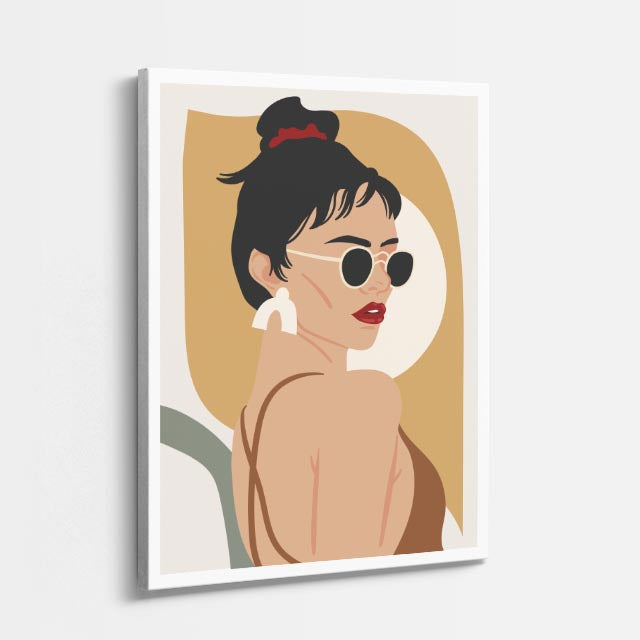 cuadro canvas ilustracion humana retro chic estilo contemporaneo