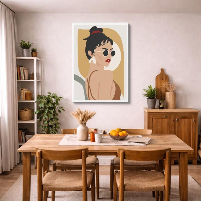 cuadro canvas ilustracion humana retro chic estilo contemporaneo