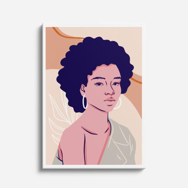 cuadro canvas ilustracion humana rizo indigo estilo contemporaneo