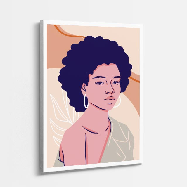 cuadro canvas ilustracion humana rizo indigo estilo contemporaneo