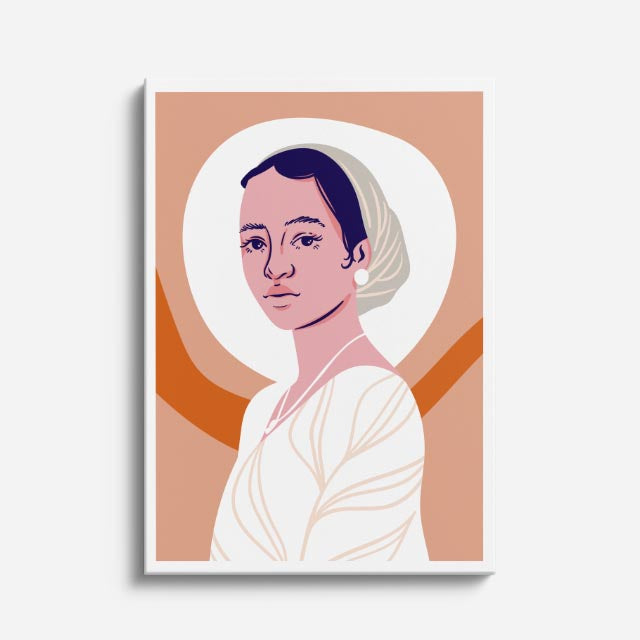 cuadro canvas ilustracion humana halo terracota estilo contemporaneo
