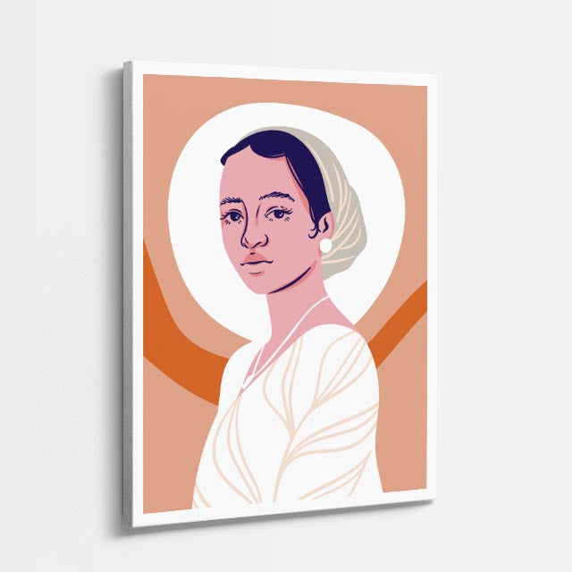 cuadro canvas ilustracion humana halo terracota estilo contemporaneo
