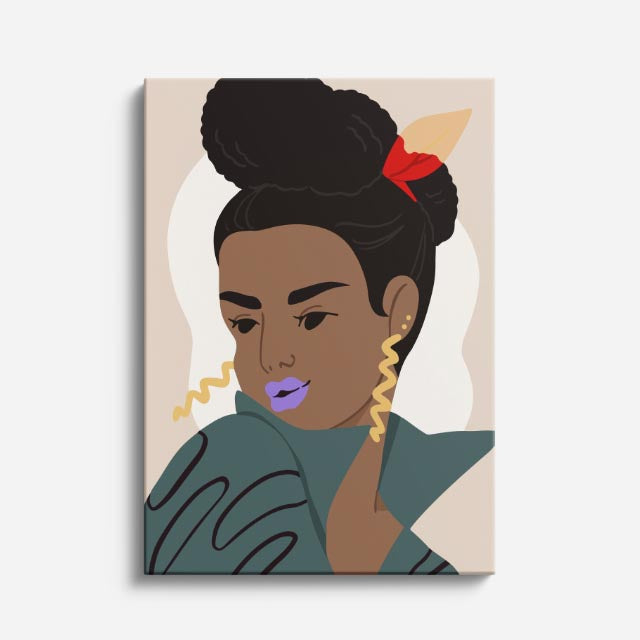 cuadro canvas ilustracion humana noche esmeralda estilo contemporaneo