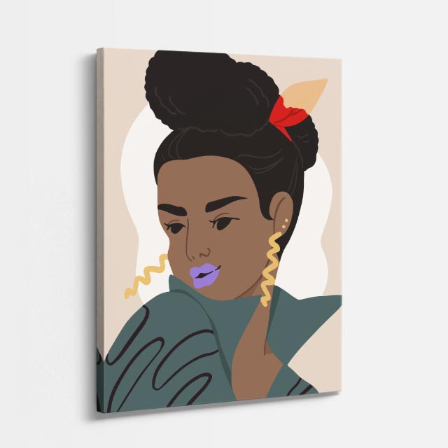 cuadro canvas ilustracion humana noche esmeralda estilo contemporaneo
