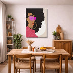 cuadro canvas ilustracion humana lentes fucsia estilo contemporaneo