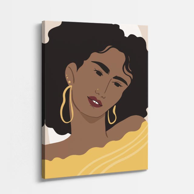 cuadro canvas ilustracion humana brisa dorada estilo contemporaneo