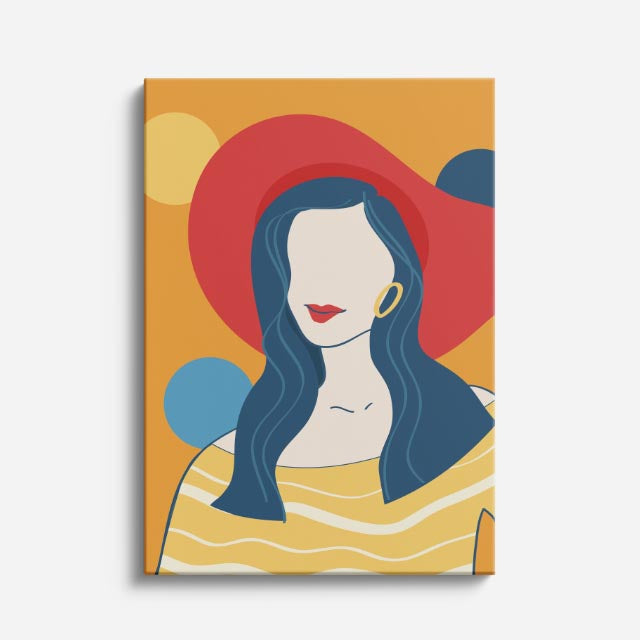 cuadro canvas ilustracion humana roja pop estilo contemporaneo