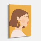 cuadro canvas ilustracion humana perfil durazno estilo contemporaneo