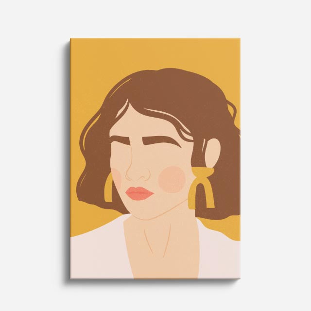 cuadro canvas ilustracion humana rubor dorado estilo contemporaneo
