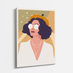 cuadro canvas ilustracion humana lentes perla estilo contemporaneo