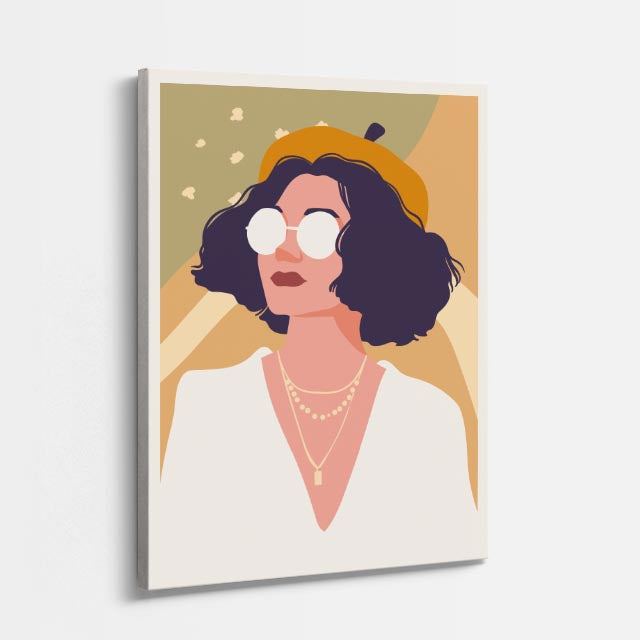 cuadro canvas ilustracion humana lentes perla estilo contemporaneo